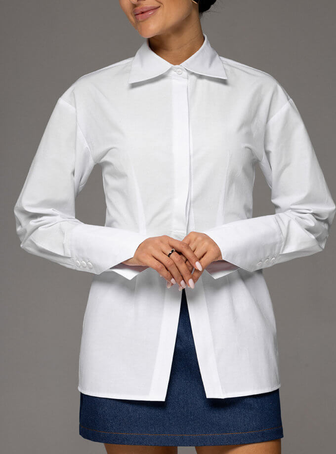 Сорочка бавовняна біла силуетна TWINSIS CLOTHES (TW_CL 564732)