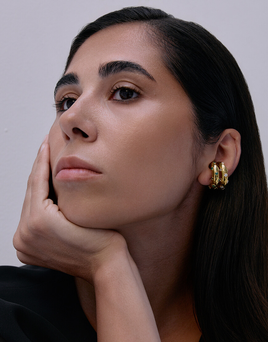 Evoto Каф Spark white RIMMART JEWELRY (RAJ_ERApl-061w) - фото 3