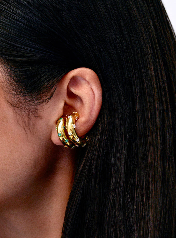 Каф Spark white RIMMART JEWELRY (RAJ_ERApl-061w)