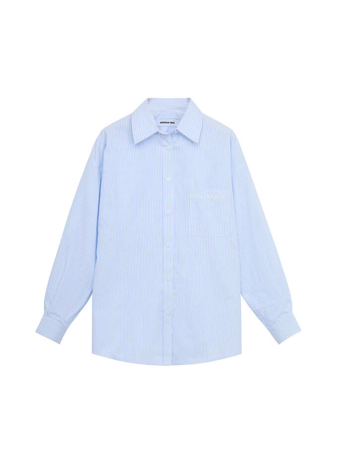 Сорочка з довгим рукавом в блакитну смужку NATALIA BAS (NatB_SCB2)
