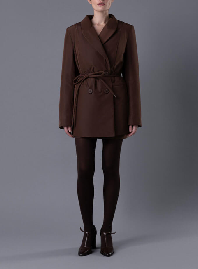 Коротке пальто-пуховик шоколадний WONDER (WNDR_win25_spcch_04)