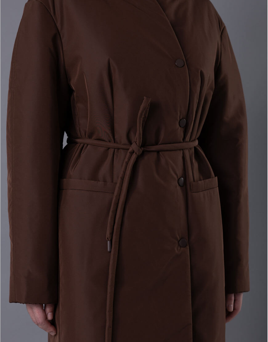 0S7A6182-1026x1536 Приталене пальто-пуховик шоколадне WONDER (WNDR_win25_fpcch_03) - фото 6