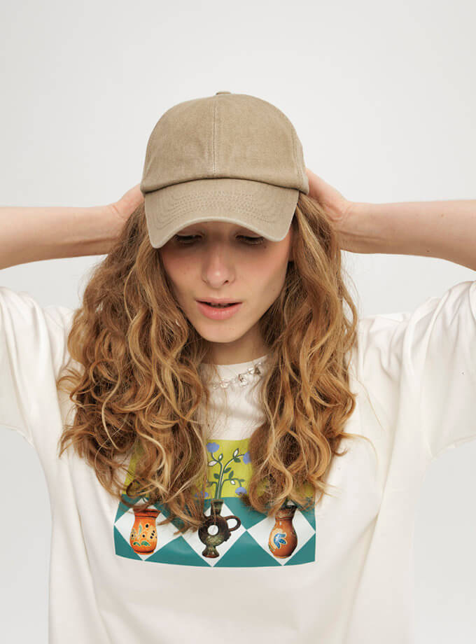 Кепка бежевого кольору ANNA YAKOVENKO (AY_3876)