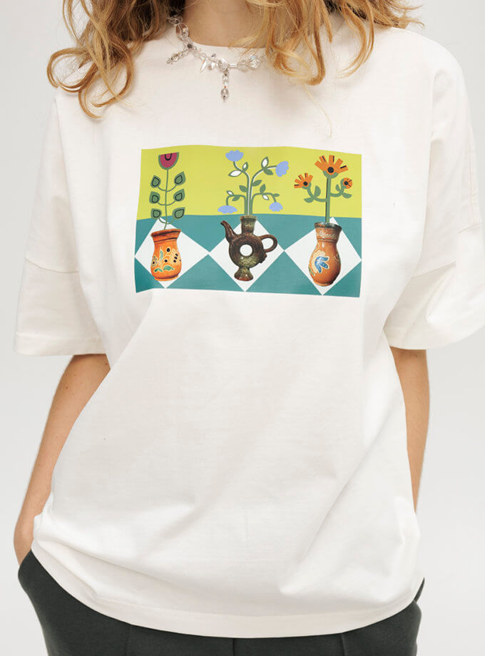 Футболка білого кольору ANNA YAKOVENKO (AY_3900)