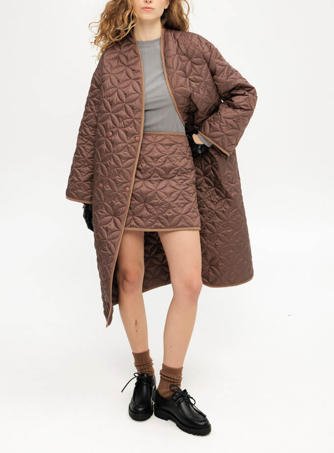 Спідниця стьобана бежевого кольору ANNA YAKOVENKO (AY_3914)