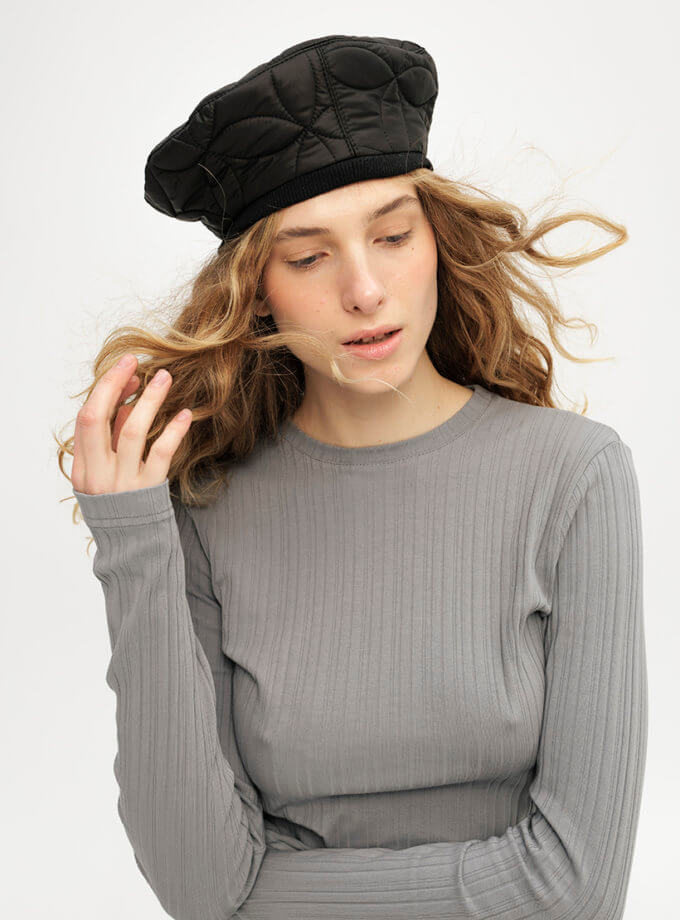 Берет чорного кольору ANNA YAKOVENKO (AY_3918)