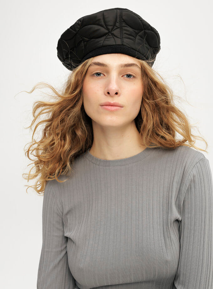 Берет чорного кольору ANNA YAKOVENKO (AY_3918)
