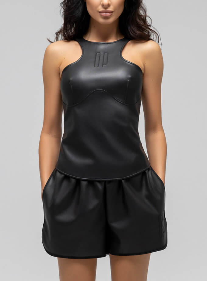 Топ з екошкіри GANNA PTASHKA (GNPT_TEL_SS24_1)