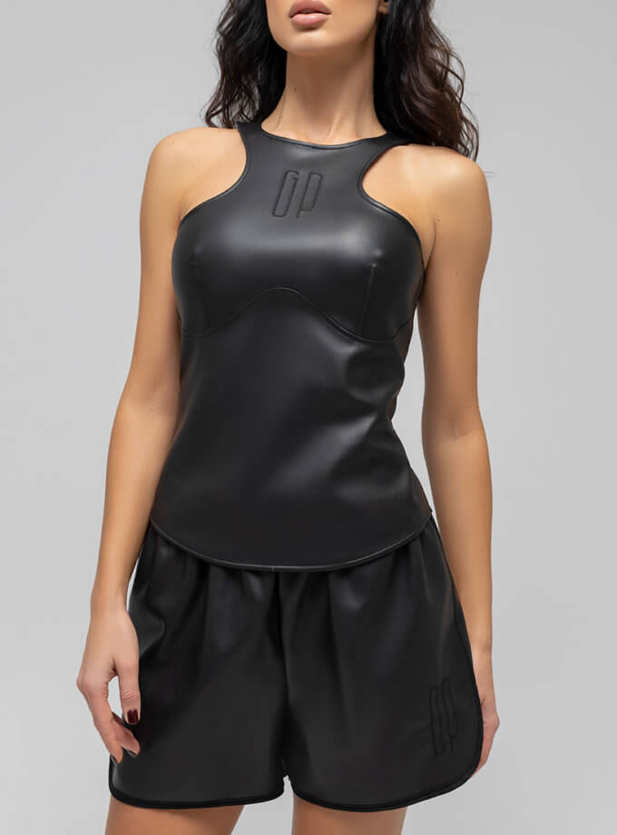 Топ з екошкіри GANNA PTASHKA (GNPT_TEL_SS24_1)