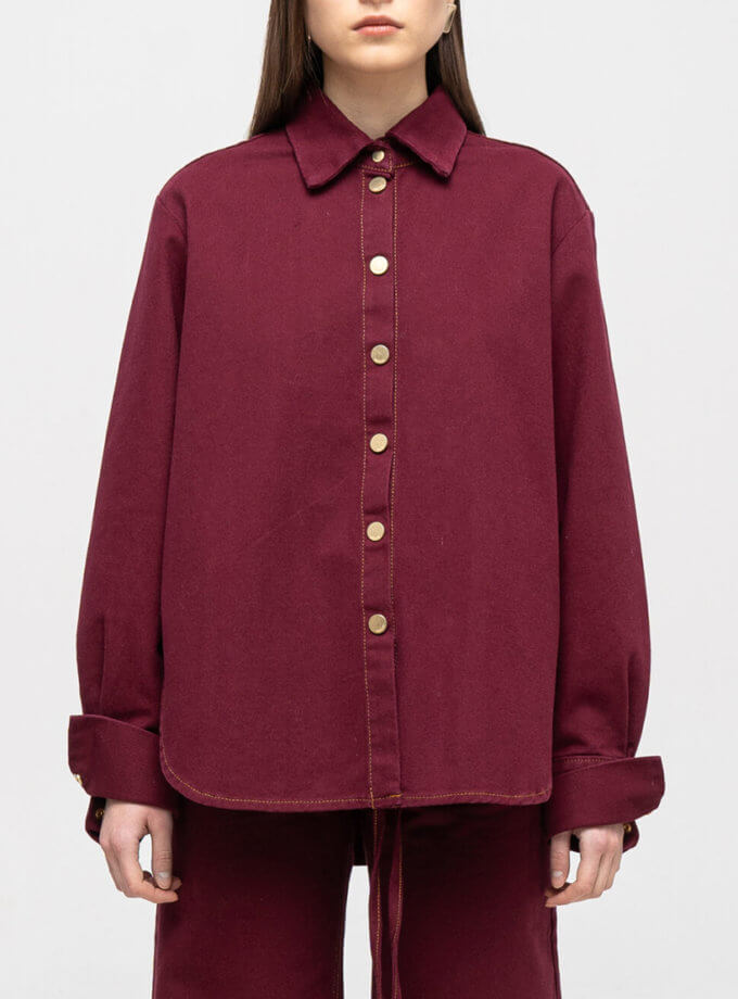 Сорочка бордо MATCH DENIM (MTCH_sp25-shirt-bordo)