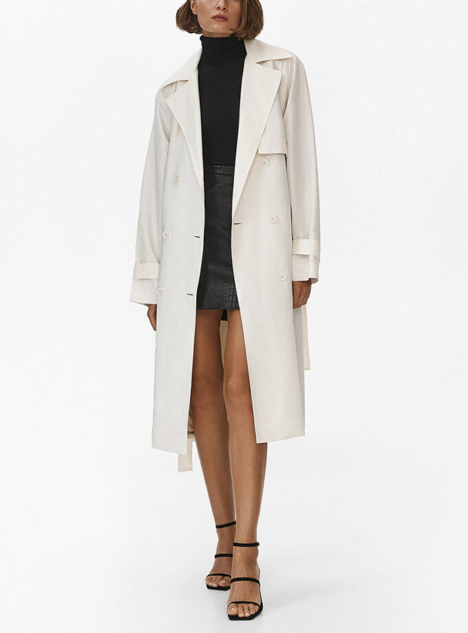 Класичний тренч білого кольору THE ESSENCE (ESSNCE_TE-103)