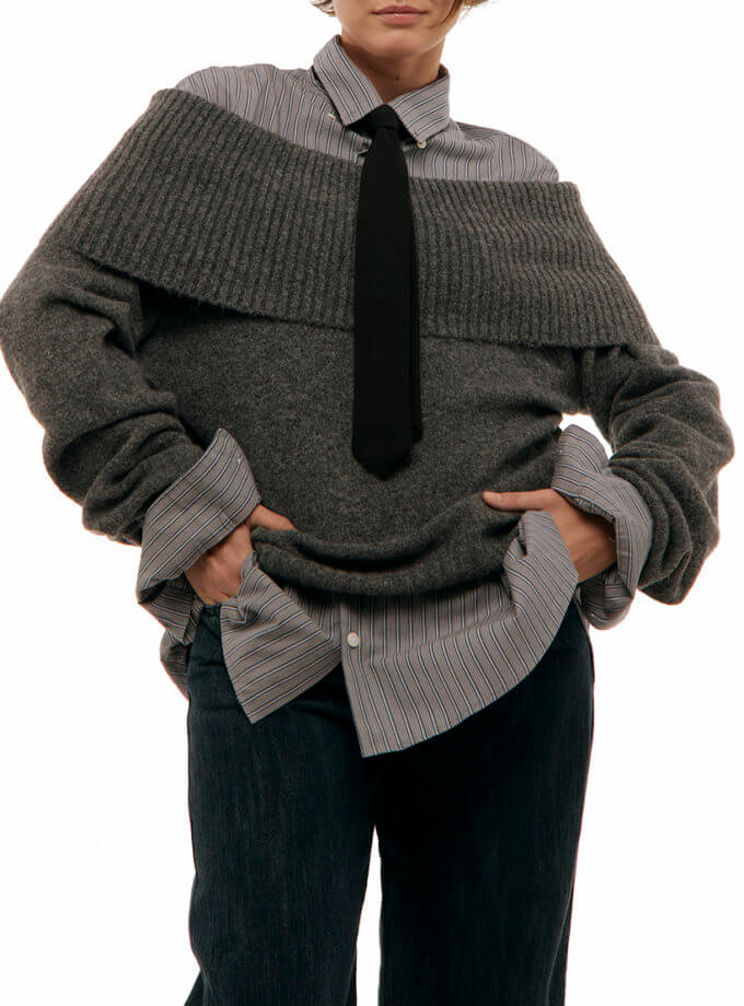 Краватка Слім Жіноча чорна CRAVATTA (CRV_KS_SS17_25)