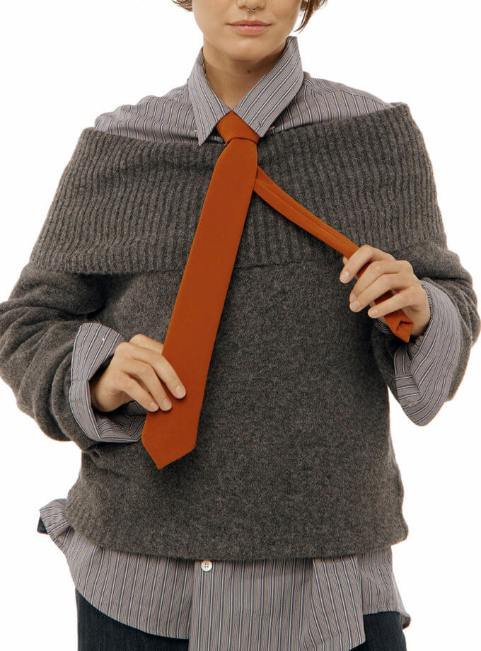 Краватка Слім жіноча теракотова CRAVATTA (CRV_KS_SS22_25)