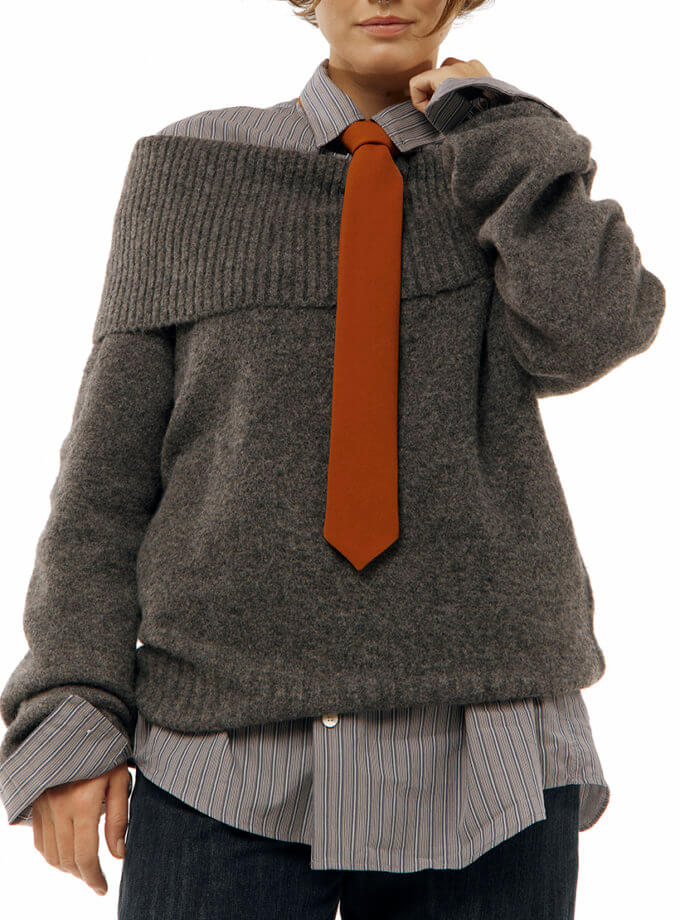 Краватка Слім жіноча теракотова CRAVATTA (CRV_KS_SS22_25)