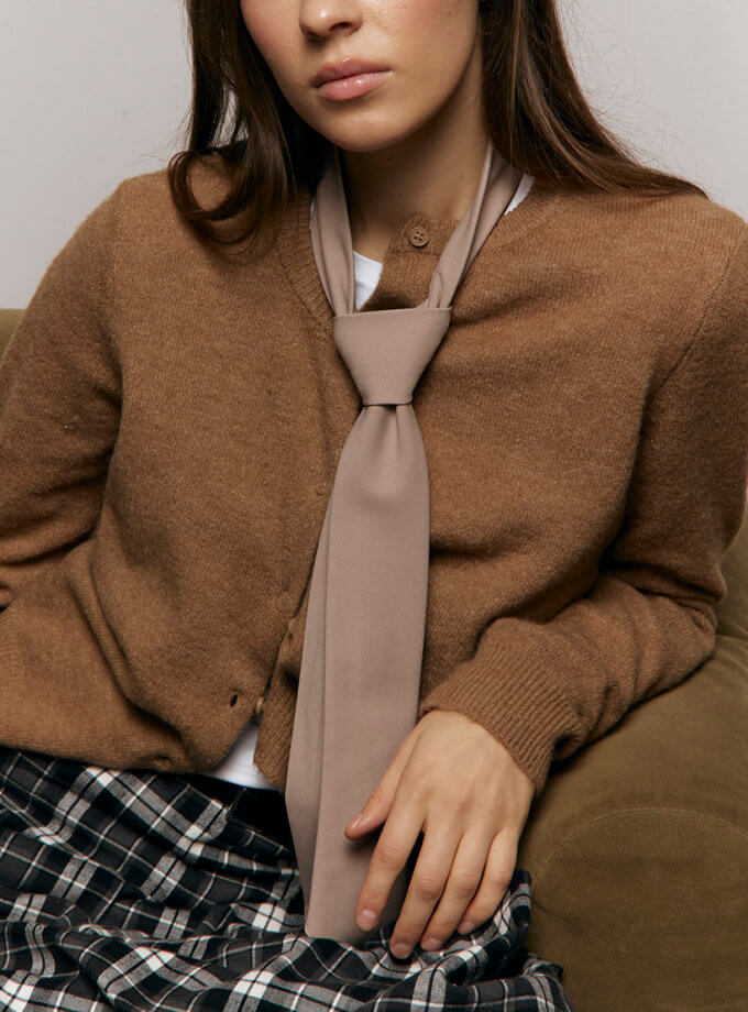 Краватка Слім жіноча бежева CRAVATTA (CRV_KS_SS19_25)