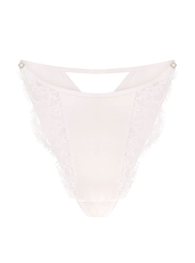 Танга із шовку та мережива в кольорі айворі PEACH PEACH LINGERIE (PP_TNOI2411)