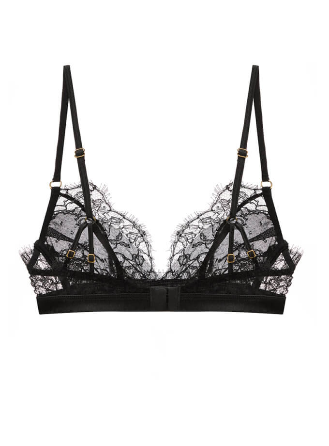 Бра трикутники чорні без кісточок PEACH PEACH LINGERIE (PP_TROB2408)