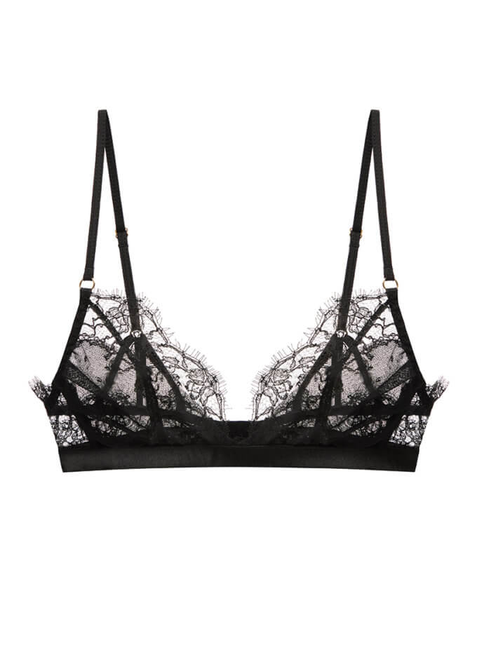 Бра трикутники чорні без кісточок PEACH PEACH LINGERIE (PP_TROB2408)