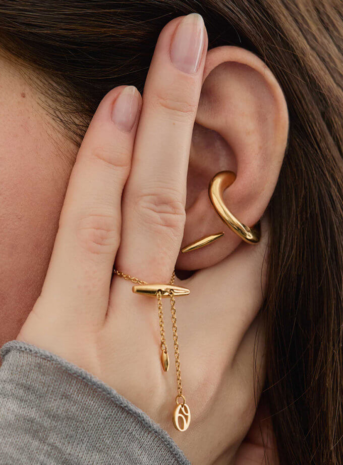 Кафф-каблучка Ола в позолоті ORXATA.JEWELRY (ORX_kaff_ola_gold)