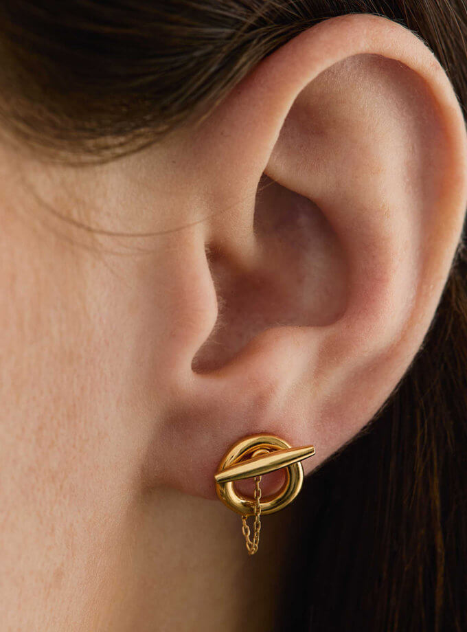 Сережки-трансформери Ола в позолоті ORXATA.JEWELRY (ORX_earrings_ola_gold)