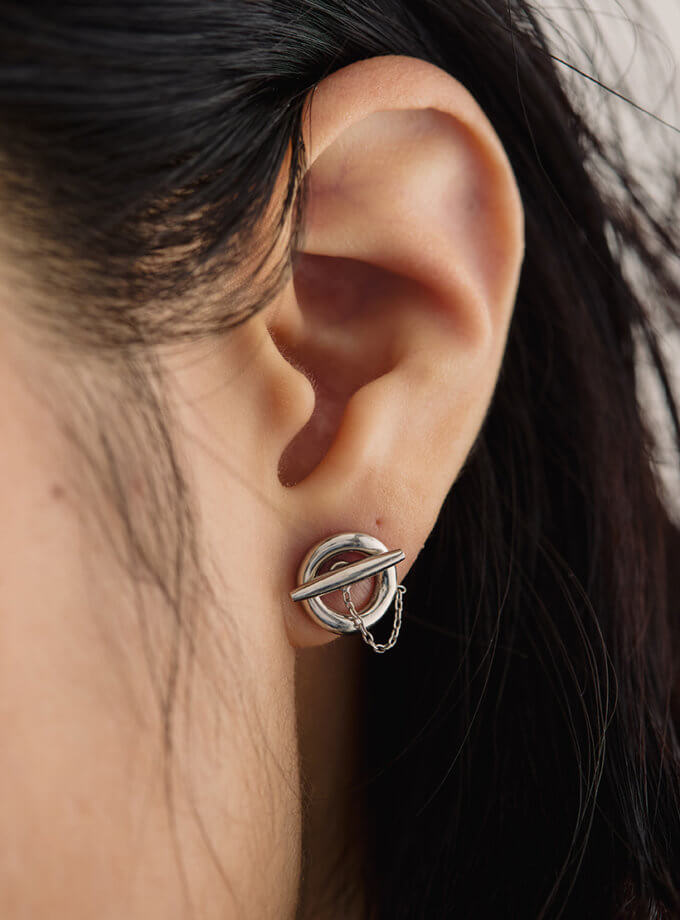 Сережки-трансформери Ола в покритті білим родієм ORXATA.JEWELRY (ORX_earrings_ola_white)