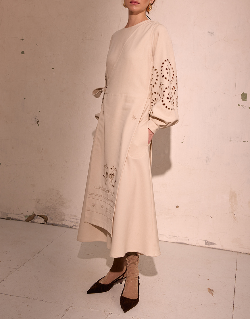 12nov0352 Плахта Плющ кремова EMBROIDERED GEM (EMBR_2023_17)