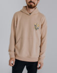 Худі оверсайз Квітучий тризуб бежевий NI GRAMA DRAMY (NGD_hood-kt-l-bg)