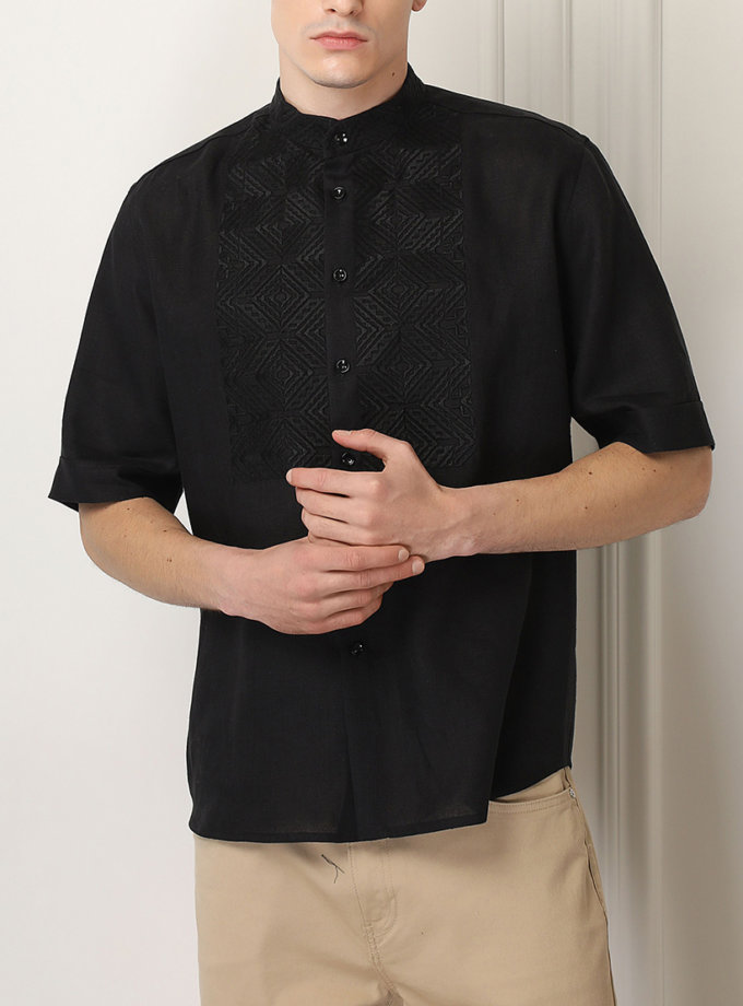 Назарій чорна сорочка -поло FOBERINI (FOBERI_SS19082)