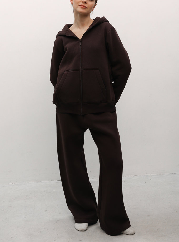 Штани кльош на флісі шоко LiSOLODKA (LS_0011_25)