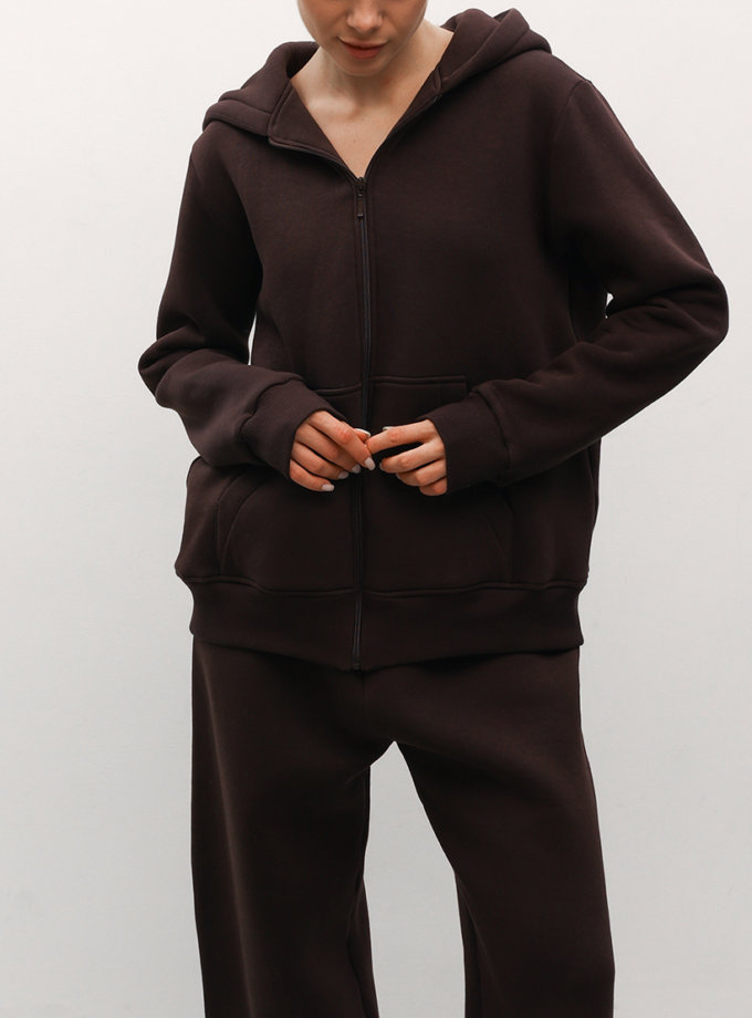 Худі зіп на флісі шоко LiSOLODKA (LS_0010_25)