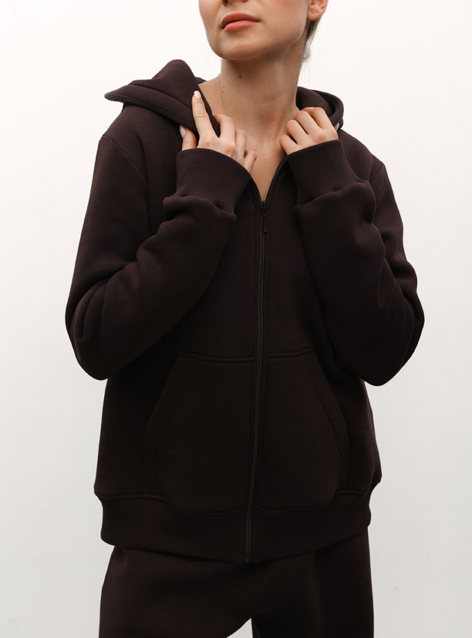 Худі зіп на флісі шоко LiSOLODKA (LS_0010_25)