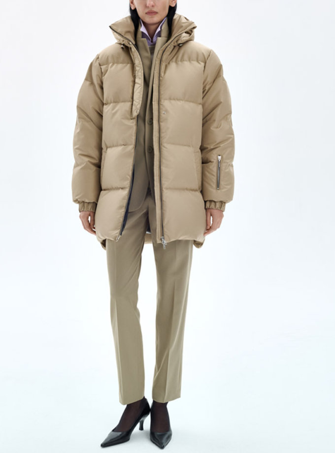 Пуфер Tiffany середньої довжини овесрайз крою MARCHI (MRCH_AW-21-18sand)