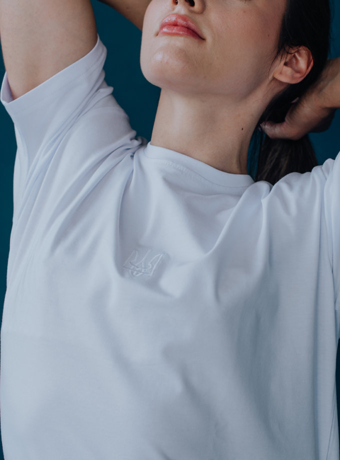 Футболка Класичний тризуб білий NI GRAMA DRAMY (NGD_sh-klt-w)