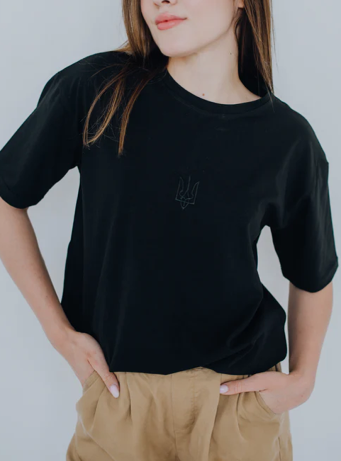 Футболка Класичний тризуб чорний NI GRAMA DRAMY (NGD_sh-klt-b)