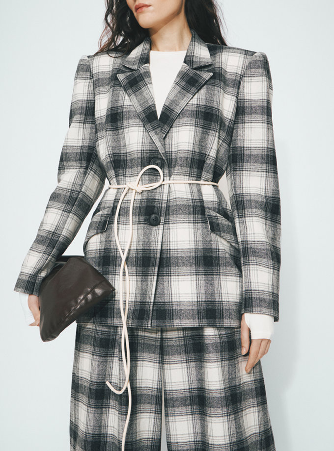 Піджак вовняний в клітинку SELERA (SLR_FW25_4)