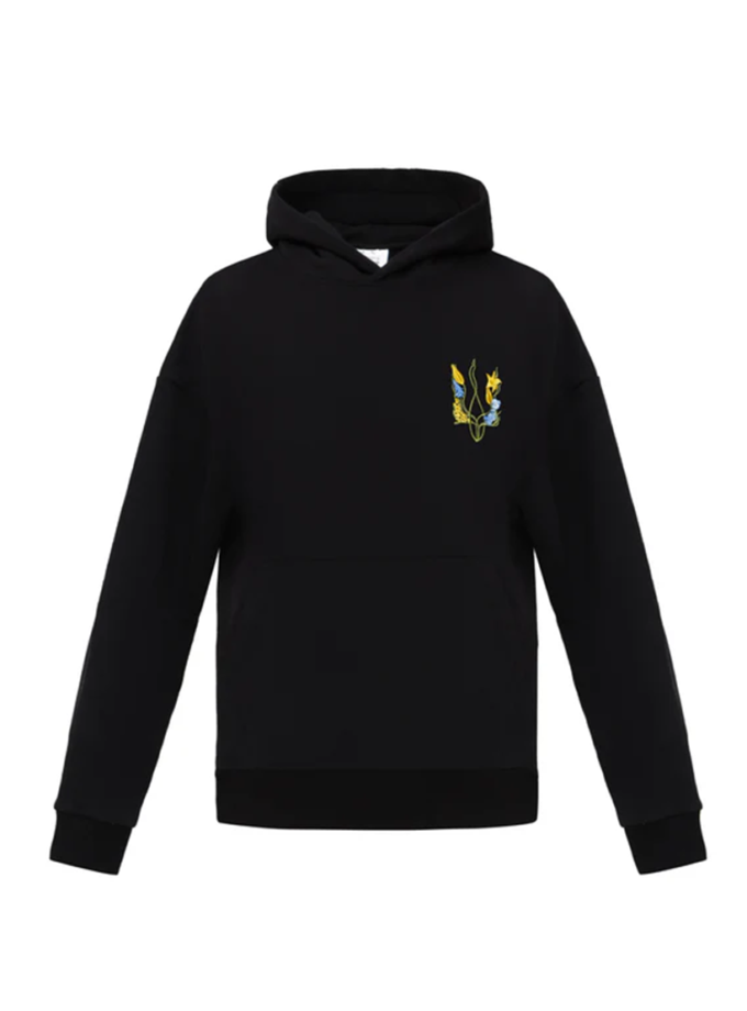 Худі оверсайз Квітучий тризуб ліворуч NI GRAMA DRAMY (NGD_hood-kt-l-b)