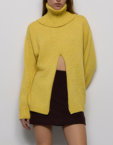 Светр з розрізом - Жовтий WKMF (WKMF_243_1) - фото 4