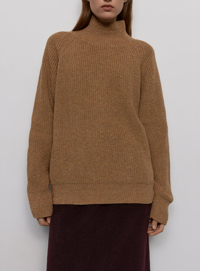 Светр оборотного переплетення - Кемел меланж WKMF (WKMF_244_2)