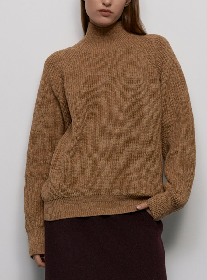 Светр оборотного переплетення - Кемел меланж WKMF (WKMF_244_2)