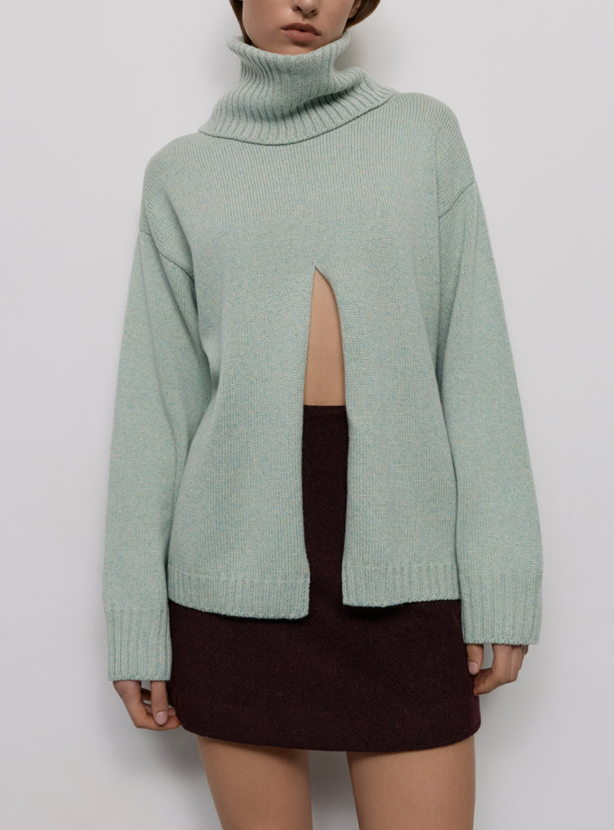 Светр з розрізом - Блакитний WKMF (WKMF_243_2)