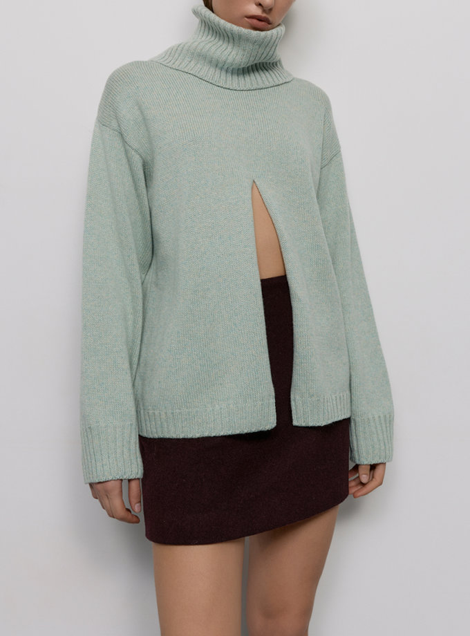 Светр з розрізом - Блакитний WKMF (WKMF_243_2)