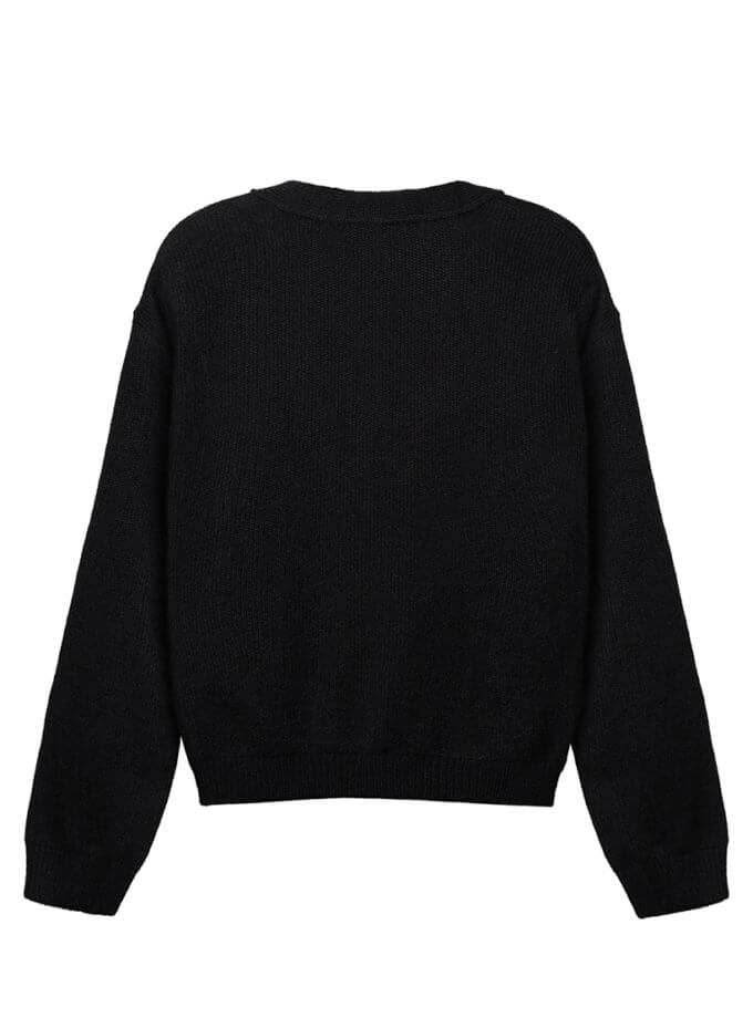 Чорний кардиган з V-вирізом IRARO (IR_FW24_CV_018)