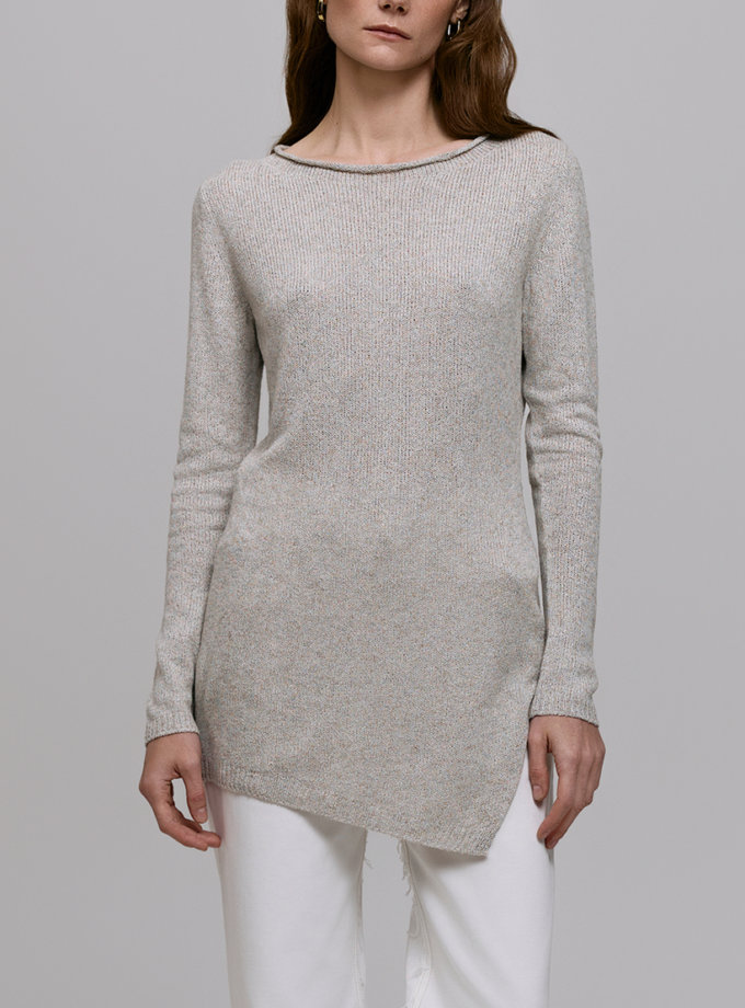 Асиметричний лонгслів - Сірий WKMF (WKMF_236_1)