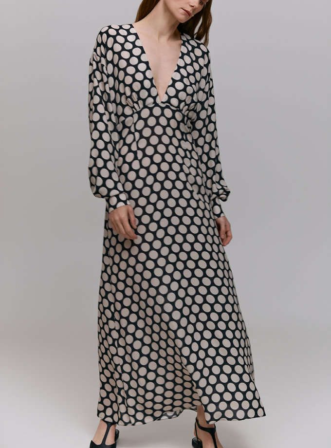 Сукня максі в горошок WKMF (WKMF_229_1)