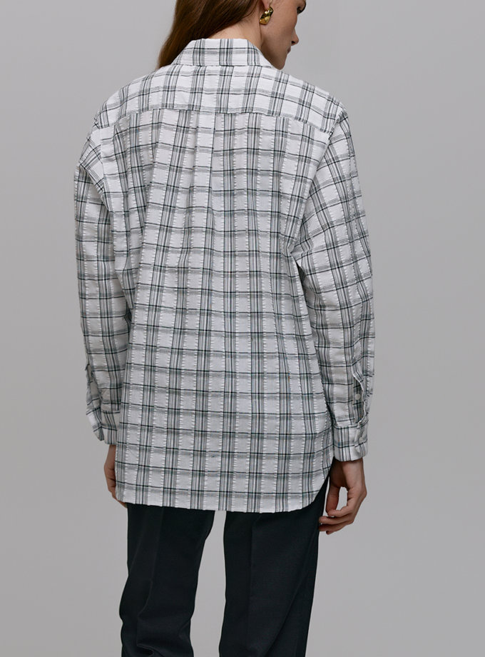 Сорочка в клітинку - Біло-чорна WKMF (WKMF_230_1)