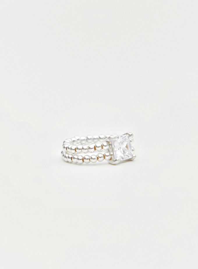 Каблучка Double Zircon зі срібних намистин ROTERSAND (RTRSND_DZ0003)