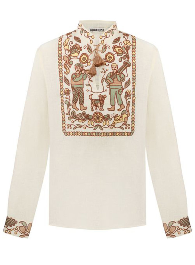 Вишита історія бежева сорочка FOBERINI (FOBERI_SS23104)