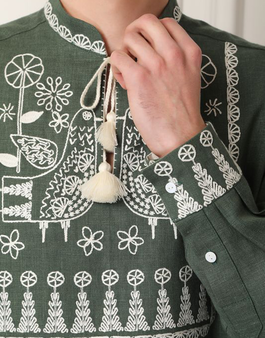 amKOys3n Зозуля зелена сорочка FOBERINI (FOBERI_SS22103) - фото 6