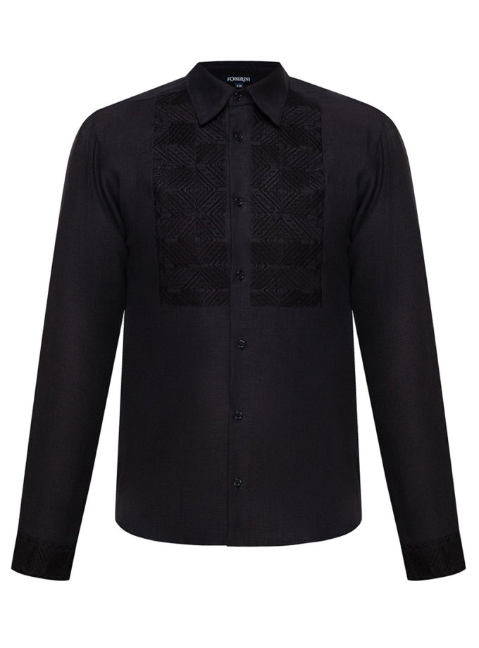 Назарій чорна сорочка FOBERINI (FOBERI_SS19080)
