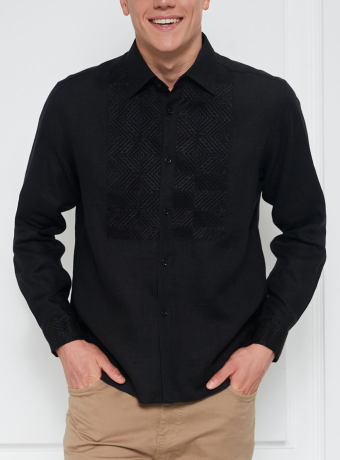 Назарій чорна сорочка FOBERINI (FOBERI_SS19080)